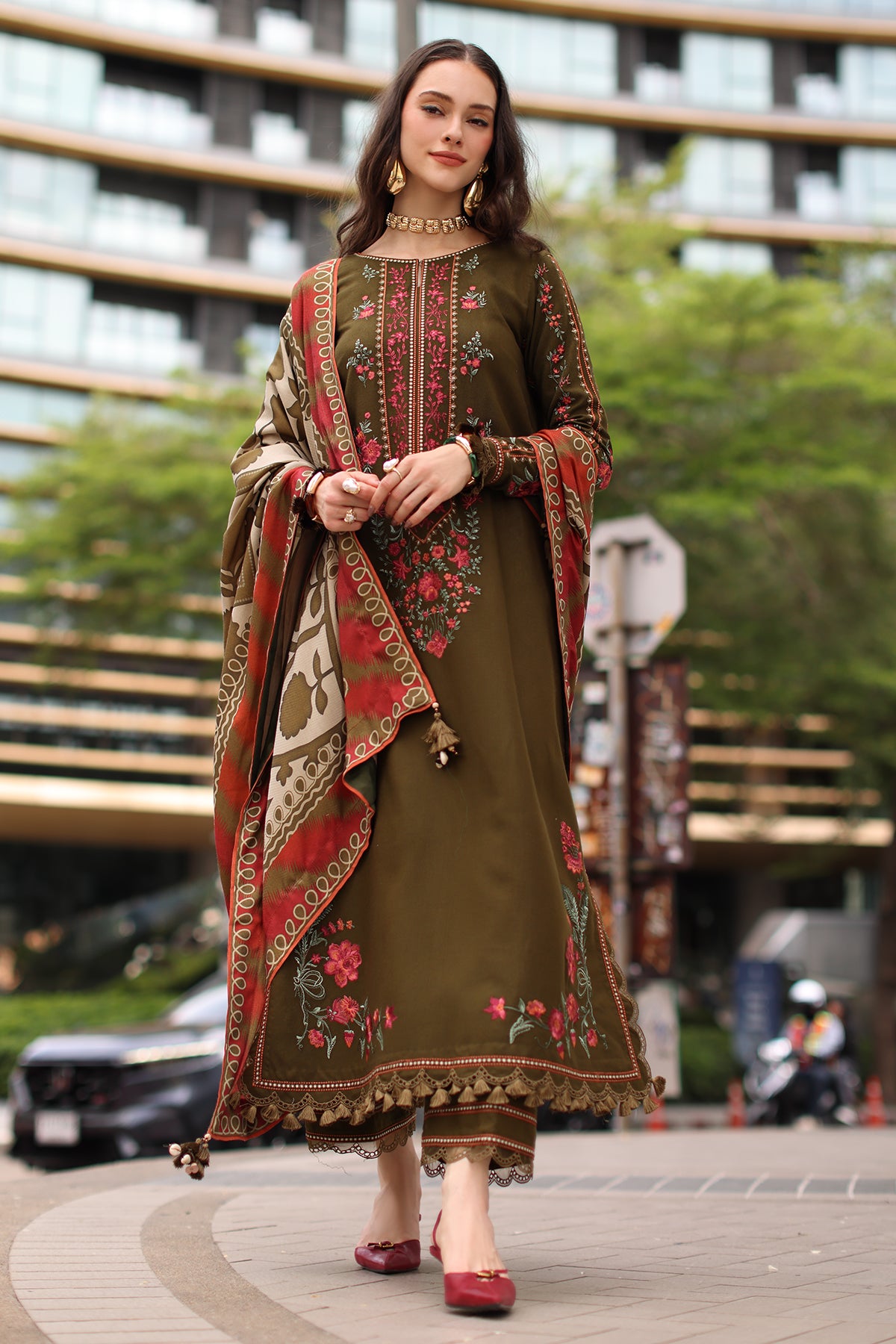 Charizma Brown Grace Full Dress DHANAK WOOL STUFF