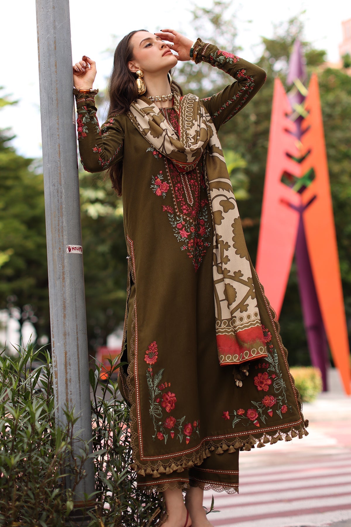 Charizma Brown Grace Full Dress DHANAK WOOL STUFF