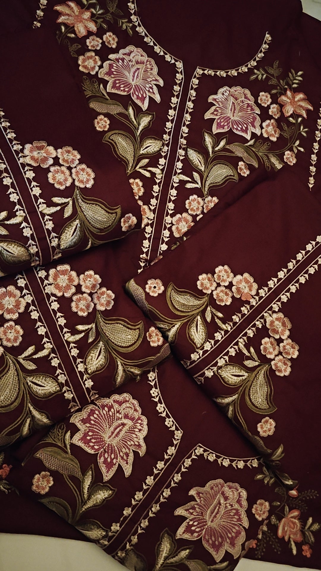 2PCS DRESS LAAM VIRAL NEW WINTER DRESS IN MAROON COLOUR