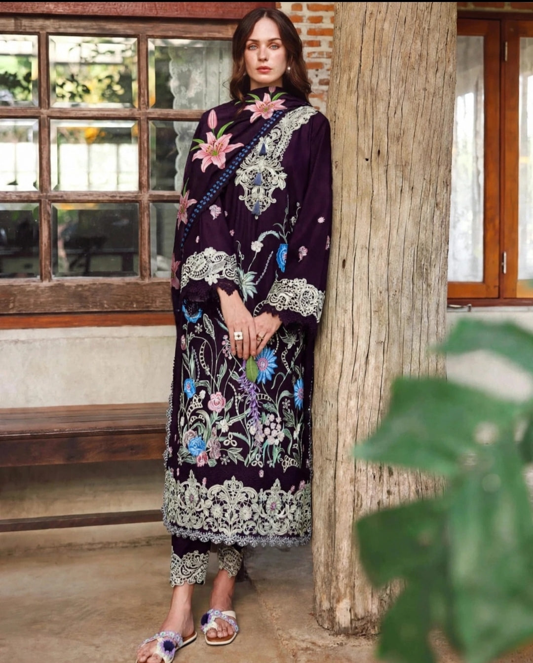 MUSHQ NEW WINTER DRESS IN PURPLE COLOR DHANAK WOOL STUFF