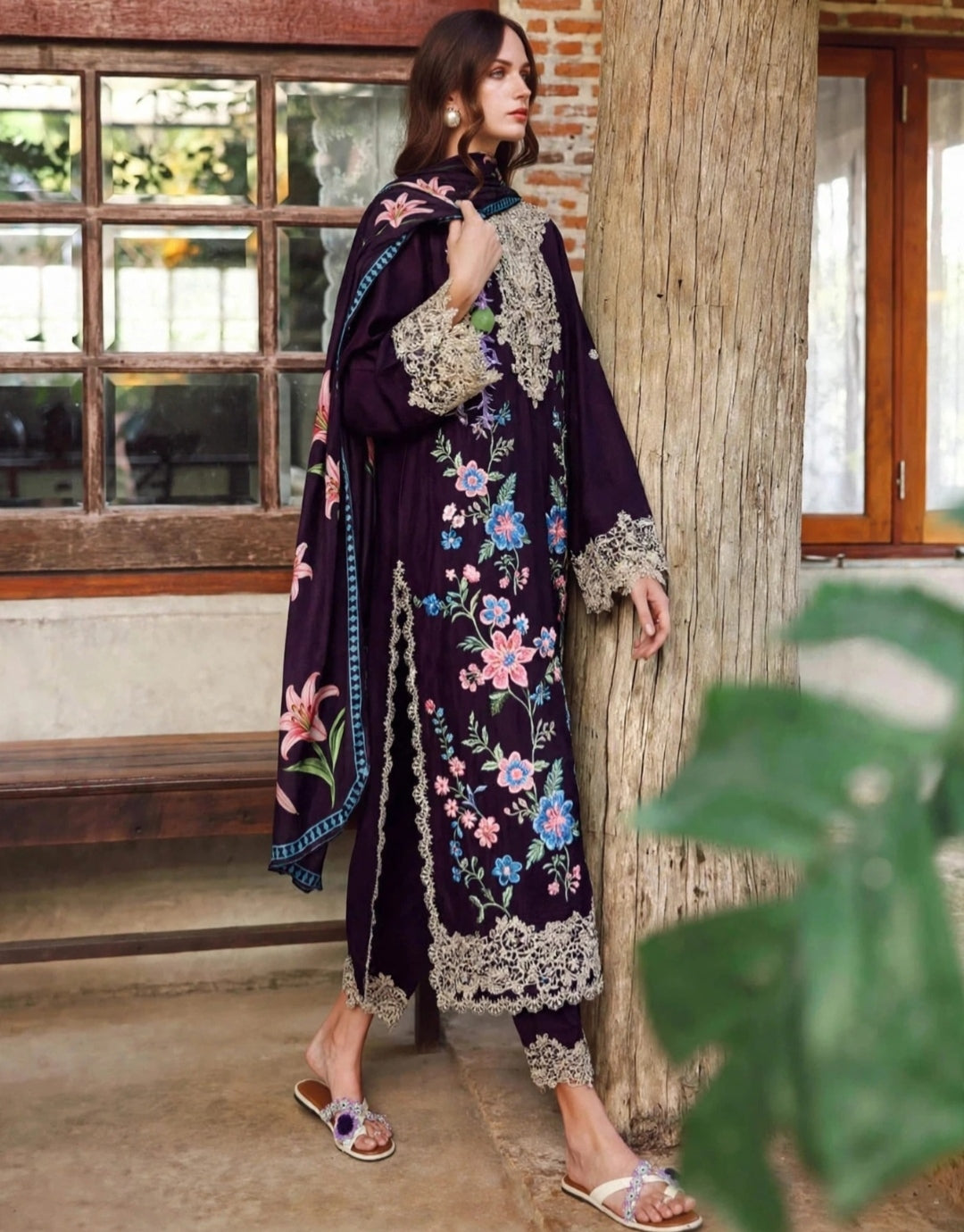 MUSHQ NEW WINTER DRESS IN PURPLE COLOR DHANAK WOOL STUFF