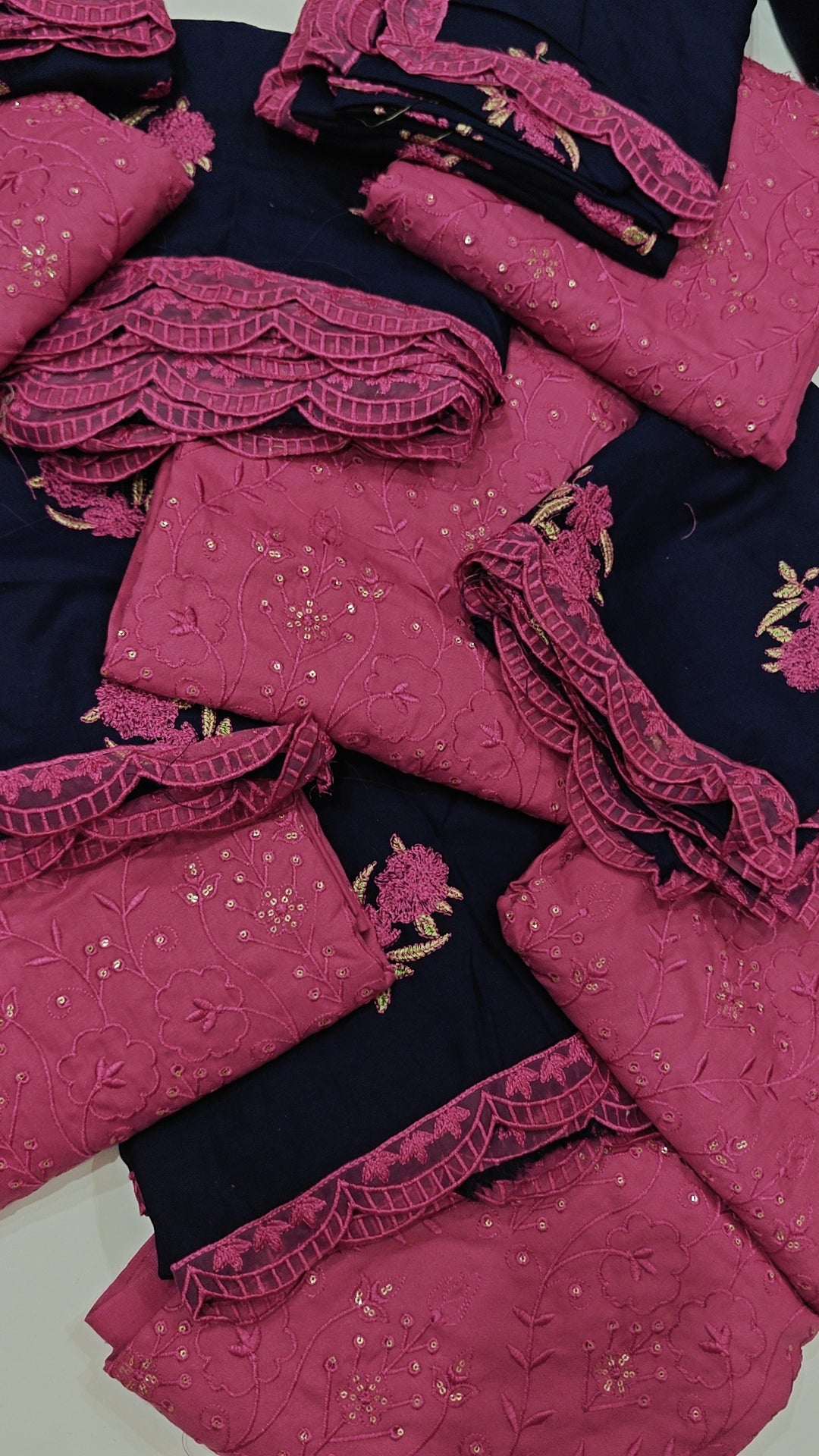 Pink and blue contress 3pcs Winter Dress