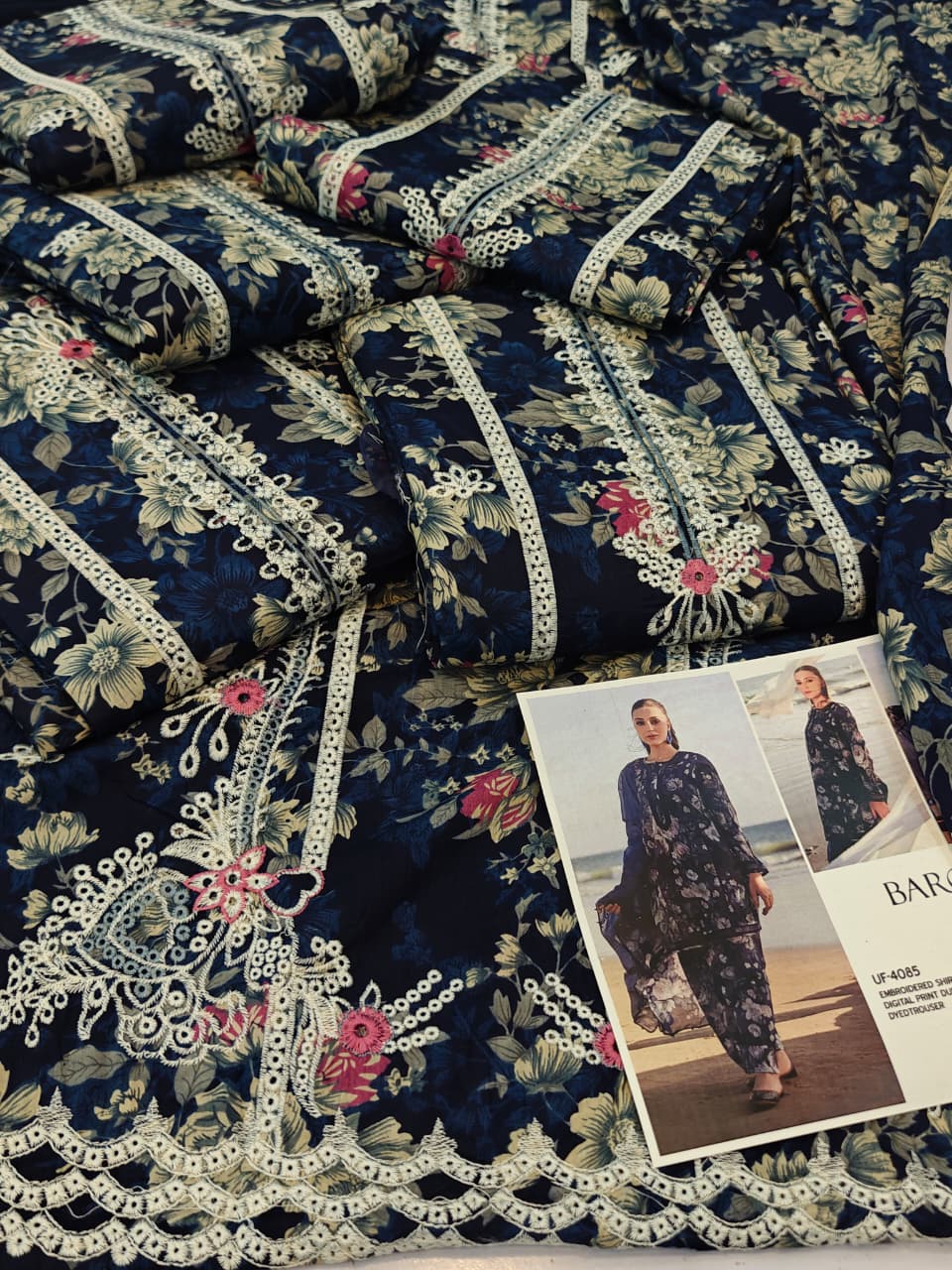 Brand: * Baroque* Fabric: * Lawn 3pc * Status: Print With Patches Code: BS