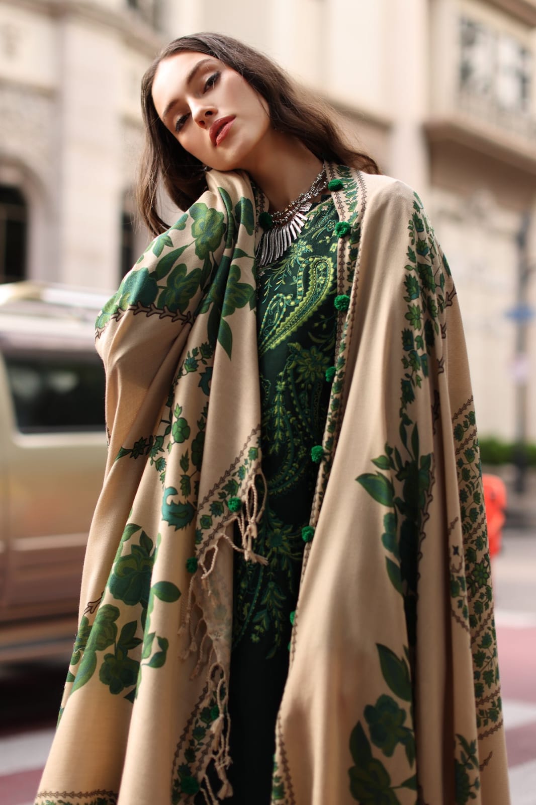 Winter 3 pcs artical 2026/27 Brand Name Charizma  Dhanak Full emb Front  with Havey Emb  Sleeves Havey Emb   Trouser  and Back Plain  3 Pcs Article  Woolen Print Shawl