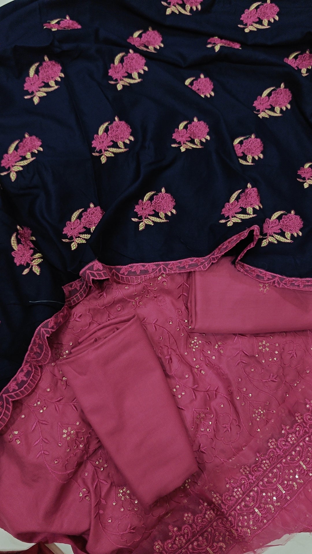 Pink and blue contress 3pcs Winter Dress