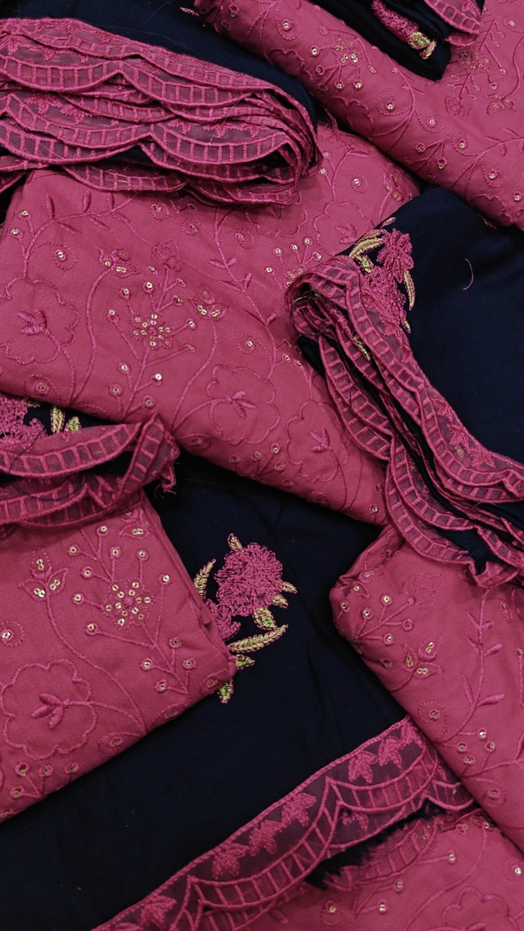 Pink and blue contress 3pcs Winter Dress